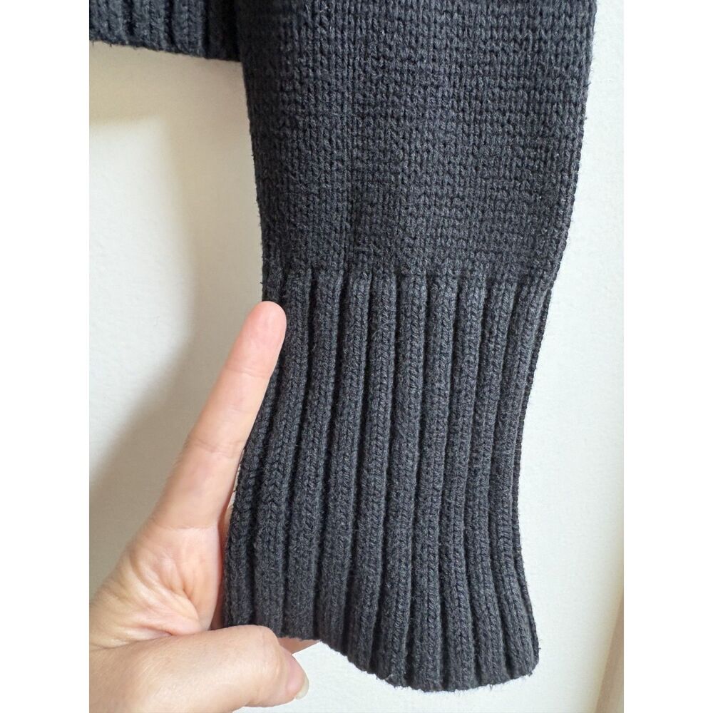 Banana Republic Cotton Ribbed Knit Crop Sweater Black Mock Neck Pullover Basic S - Picture 4 of 8